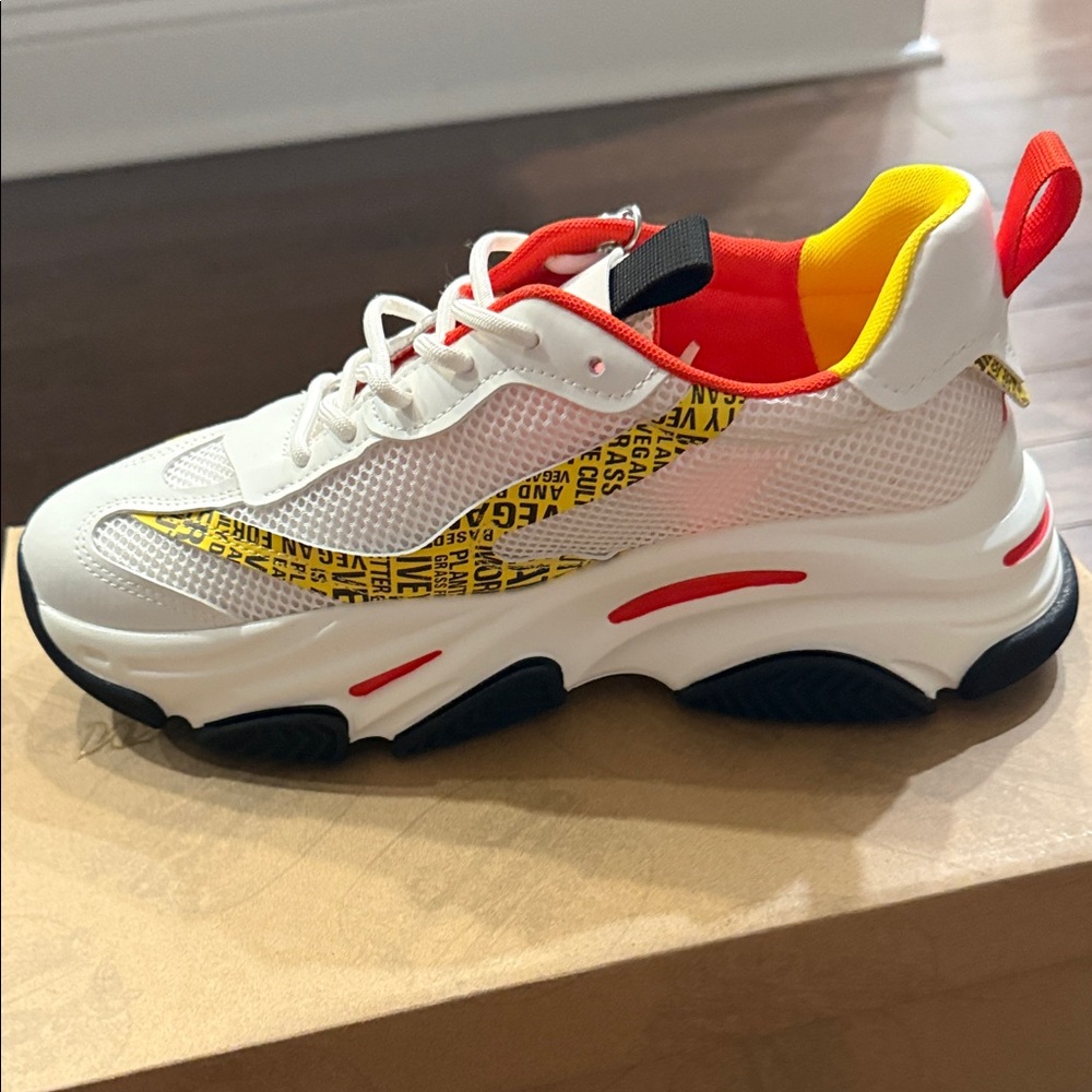 Steve Madden White and Red Sneakers Slutty Vegan Limited edition